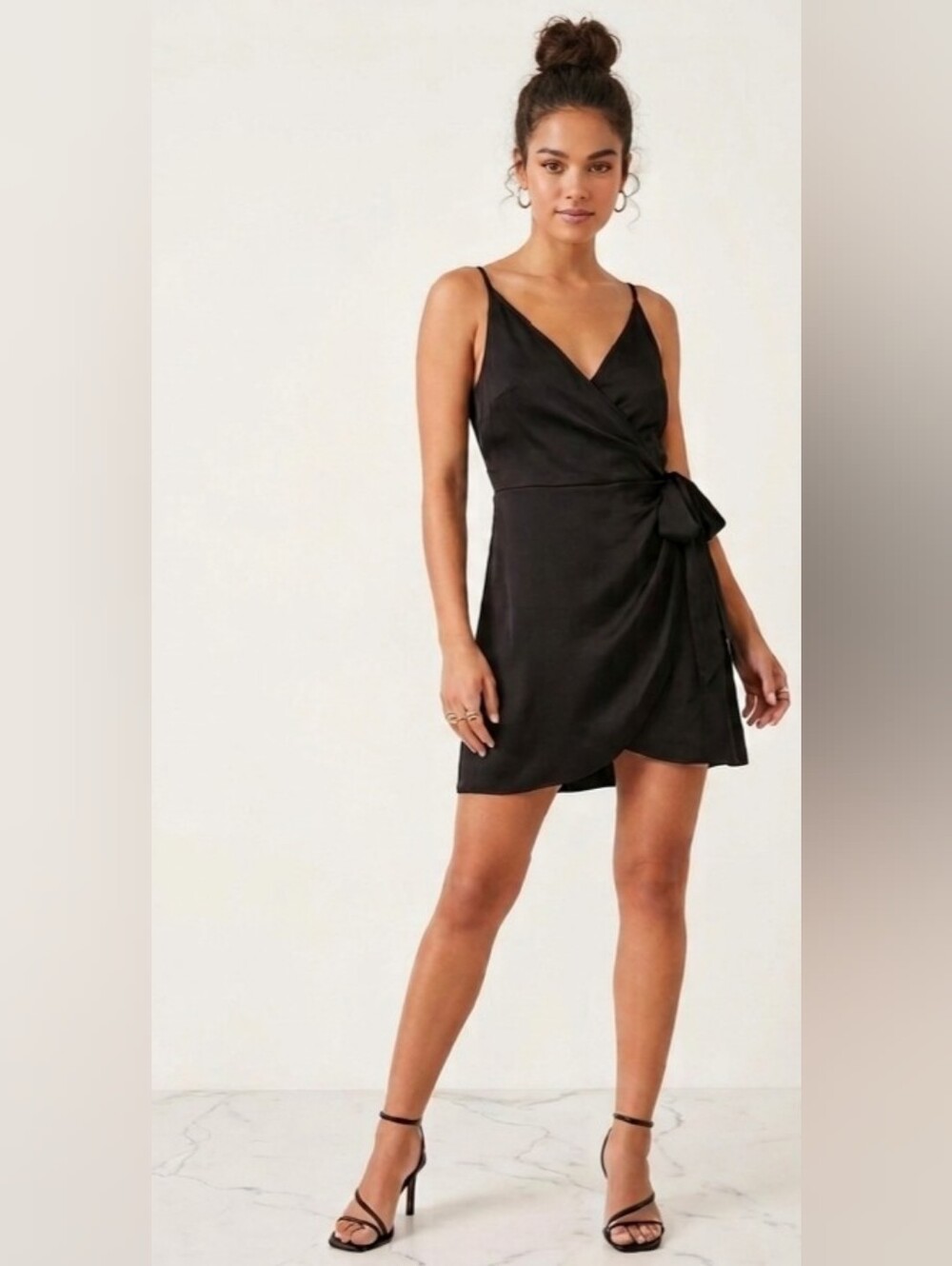 Free People Black Mini Wrap Dress